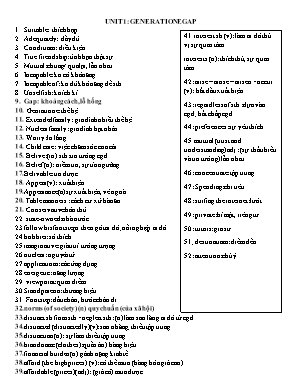 Bài tập Tiếng Anh Lớp 11 - Unit 11 Generatione gap